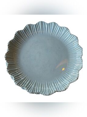 Set of 4 Blue Scalloped Melamine Dinner Plates